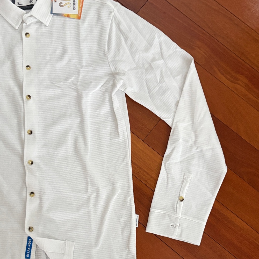 Sovereign Code White Casual Button Down Shirt NWT - image 5